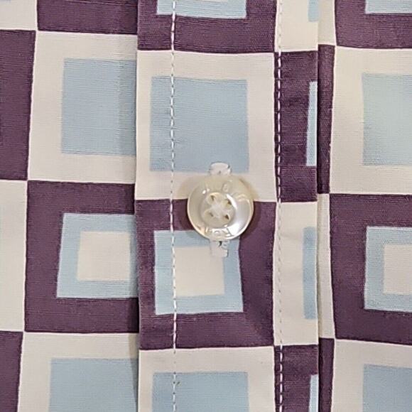 Roar Poplin Douce Button-Down Shirt Men's Size Small Long Sleeve Retro Geometric - Picture 8 of 16